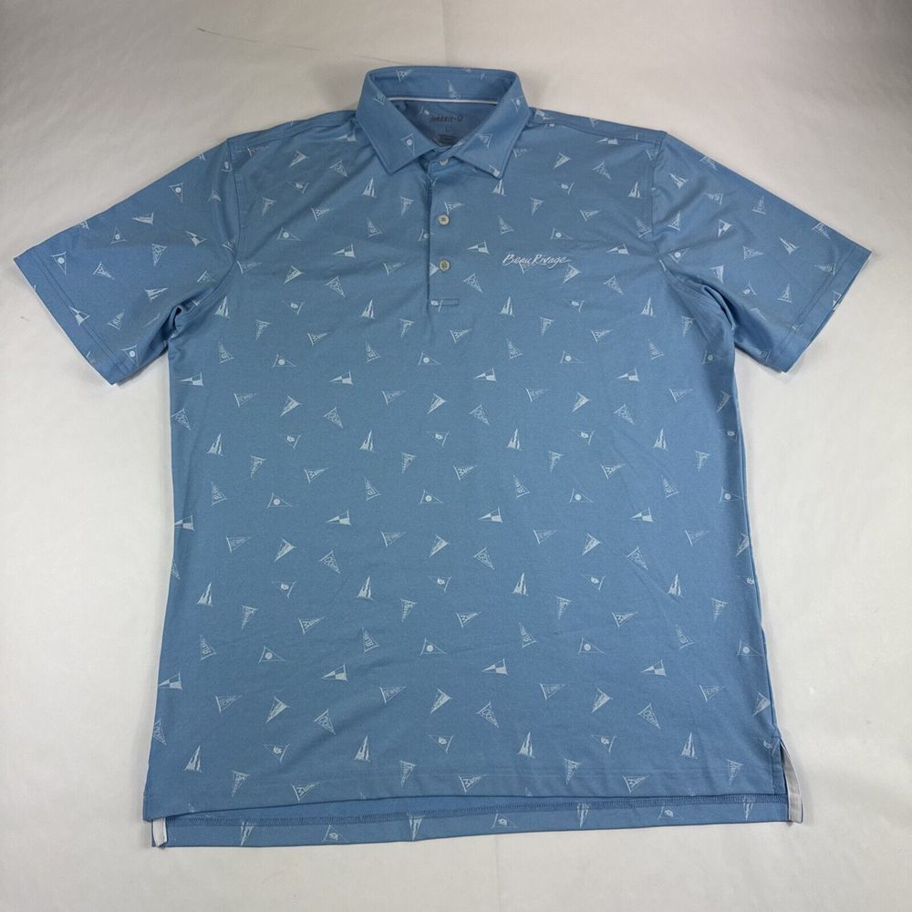 Johnnie O Claro Polo‎ Mens L Maliblu Short Sleeve Golf Shirt Pennant Performance
